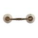 White Crackle Wheel Ceramic Bridge Cupboard Handle